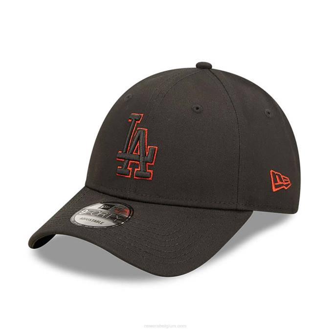New Era la dodgers team outline zwarte 9forty verstelbare pet BT241586