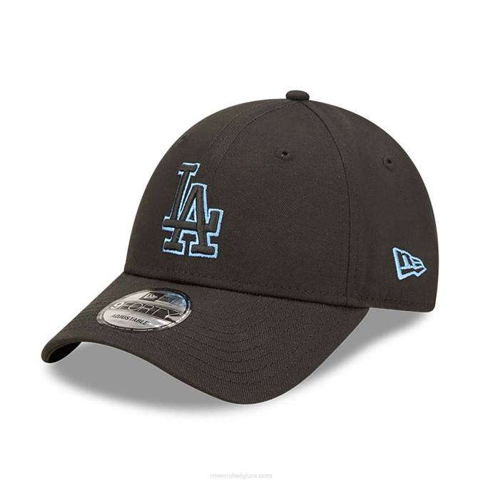 New Era la dodgers team outline zwarte 9forty verstelbare pet BT241603