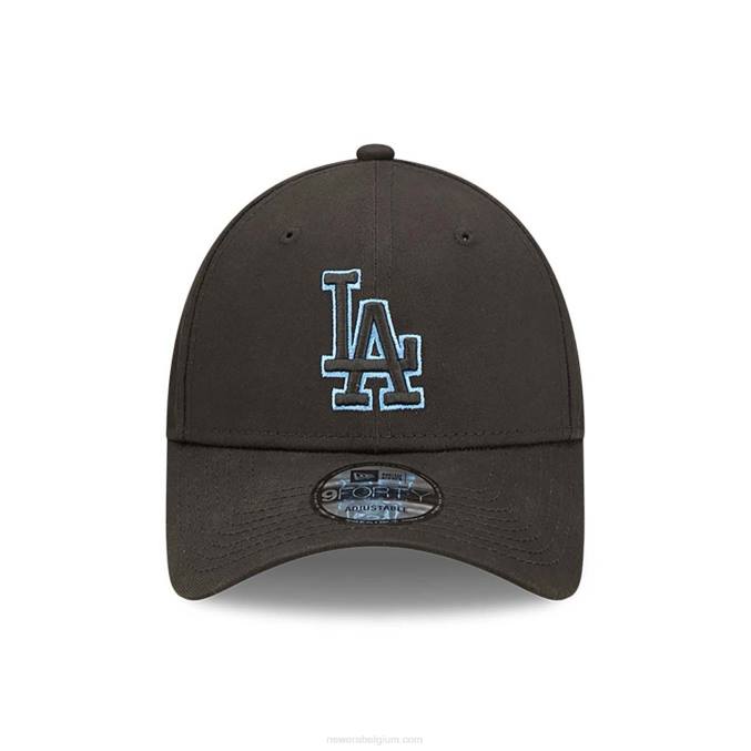 New Era la dodgers team outline zwarte 9forty verstelbare pet BT241603