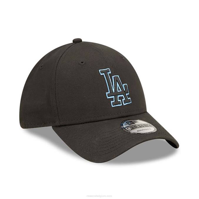 New Era la dodgers team outline zwarte 9forty verstelbare pet BT241603