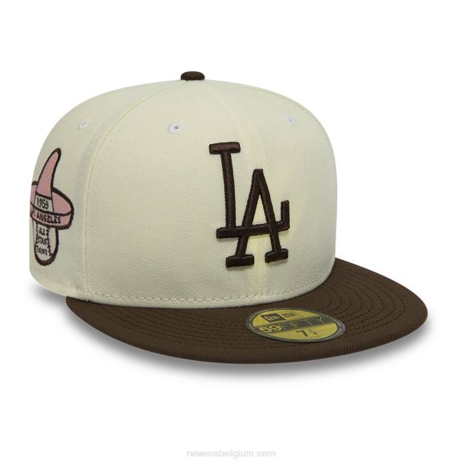 New Era la dodgers witte 59fifty getailleerde pet BT24726