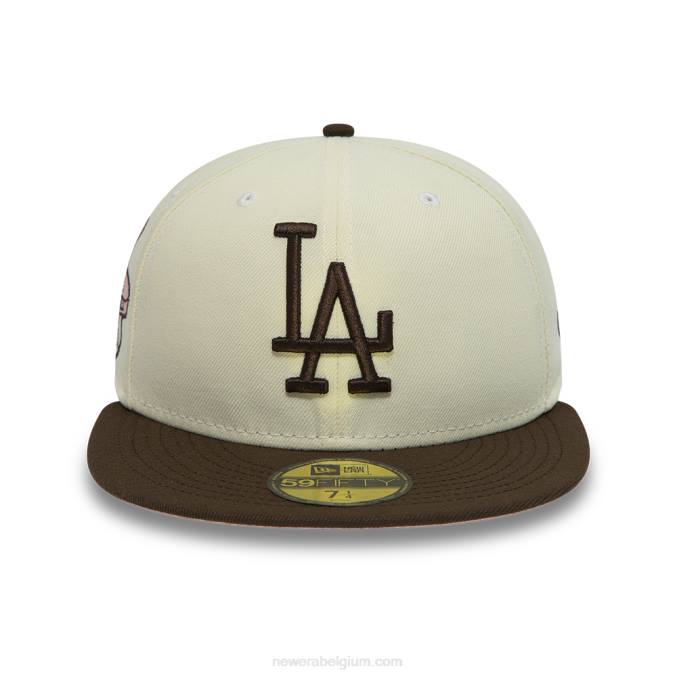 New Era la dodgers witte 59fifty getailleerde pet BT24726