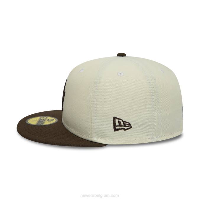 New Era la dodgers witte 59fifty getailleerde pet BT24726
