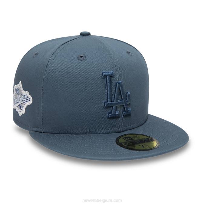 New Era la dodgers world series tonale blauwe 59fifty getailleerde pet BT24114