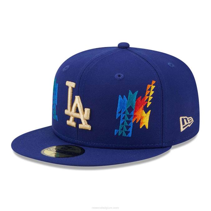 New Era la dodgers zuidwestelijke blauwe 59fifty getailleerde pet BT241357