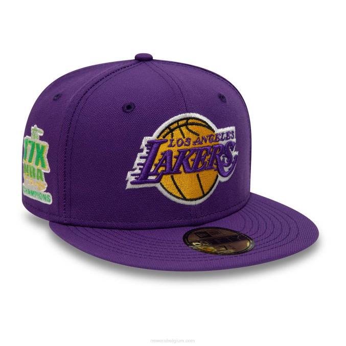 New Era la lakers citrus pop paarse 59fifty getailleerde pet BT2425