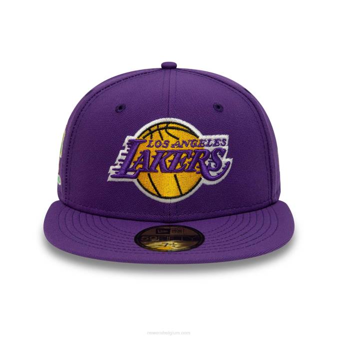 New Era la lakers citrus pop paarse 59fifty getailleerde pet BT2425