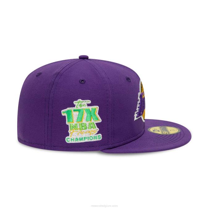 New Era la lakers citrus pop paarse 59fifty getailleerde pet BT2425