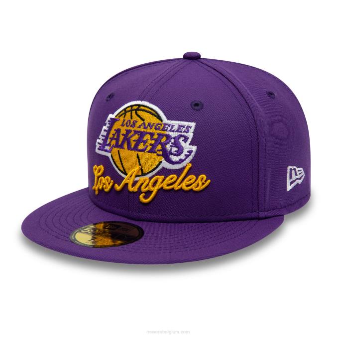 New Era la lakers dubbele logo paarse 59fifty pet BT24260