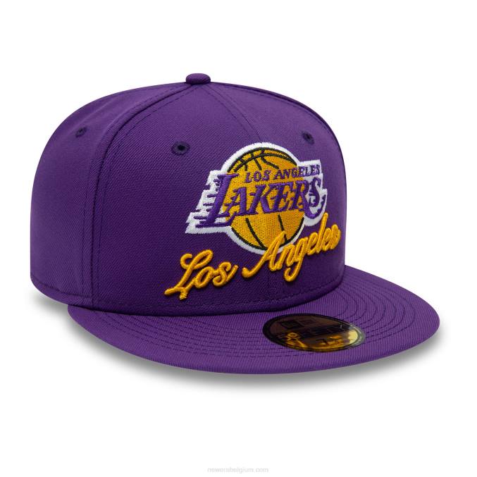 New Era la lakers dubbele logo paarse 59fifty pet BT24260