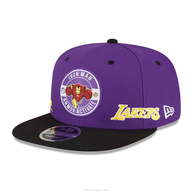 New Era la lakers nba x marvel iron man paarse 9fifty snapback pet BT241906