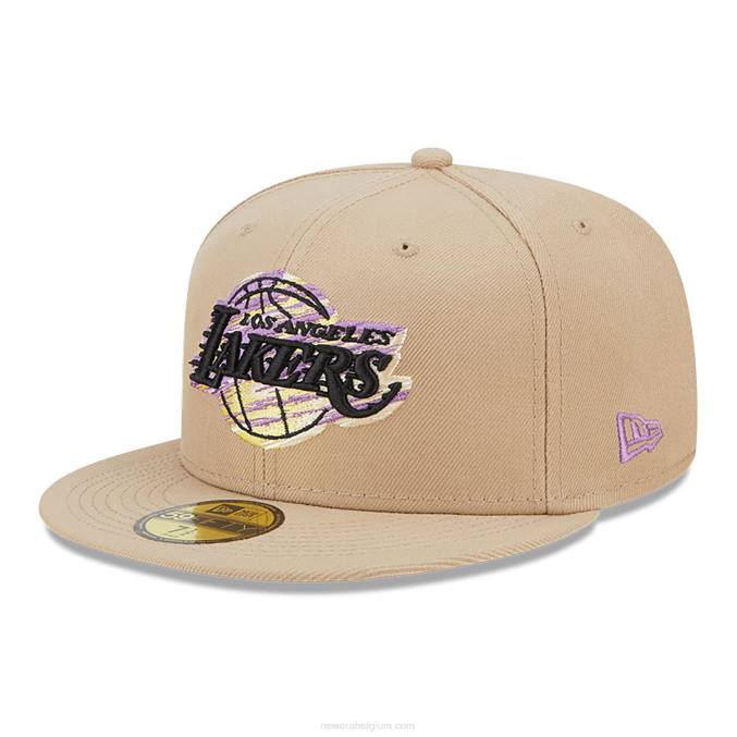 New Era la lakers team neonbeige 59fifty getailleerde pet BT24444