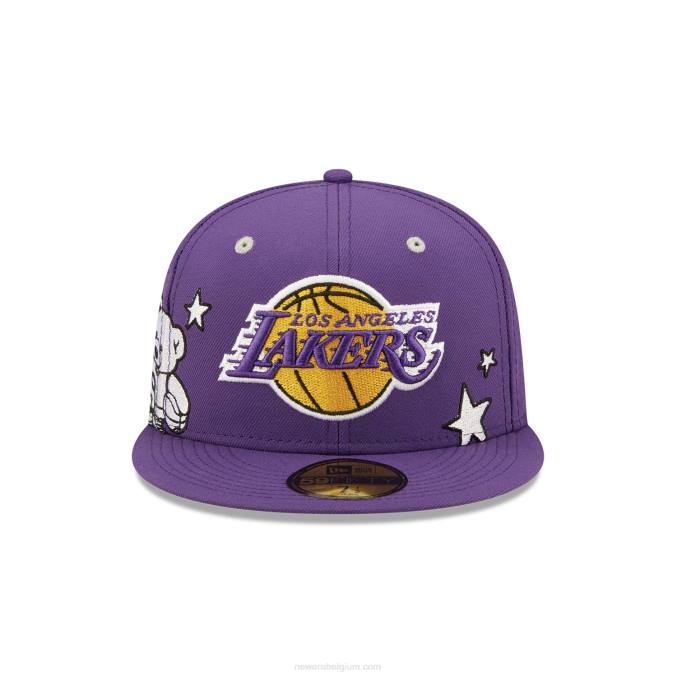 New Era la lakers teddy paarse 59fifty getailleerde pet BT24542