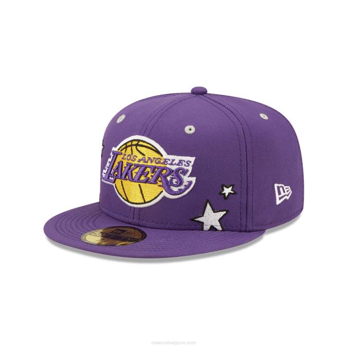 New Era la lakers teddy paarse 59fifty getailleerde pet BT24542