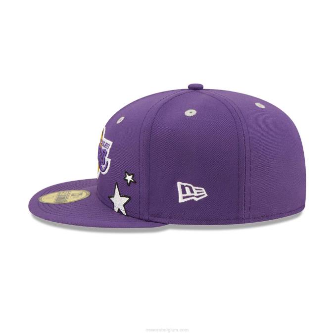New Era la lakers teddy paarse 59fifty getailleerde pet BT24542