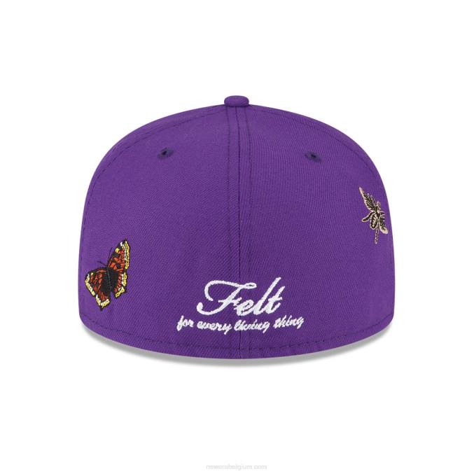 New Era la lakers vilt x nba paarse 59fifty getailleerde pet BT241055
