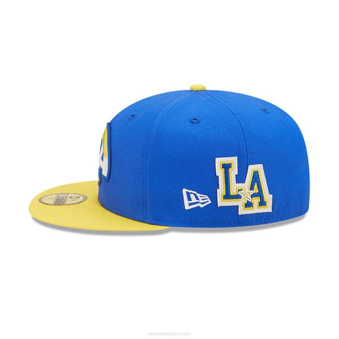 New Era la rams ne letterman blauwe 59fifty getailleerde pet BT24827