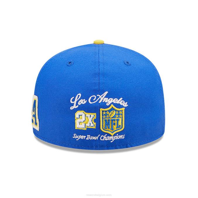 New Era la rams ne letterman blauwe 59fifty getailleerde pet BT24827