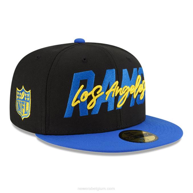 New Era la rams nfl draft zwarte 59fifty getailleerde pet BT2459