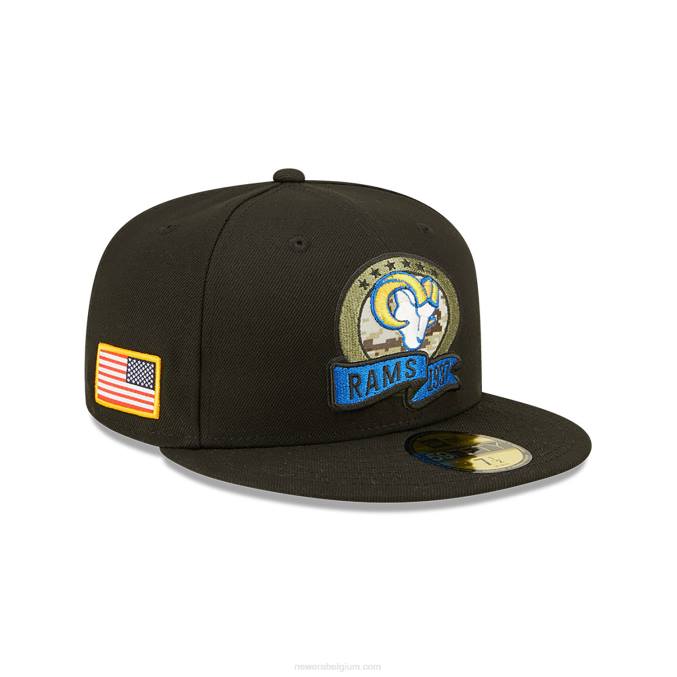 New Era la rams nfl salute to service zwarte 59fifty pet BT241121