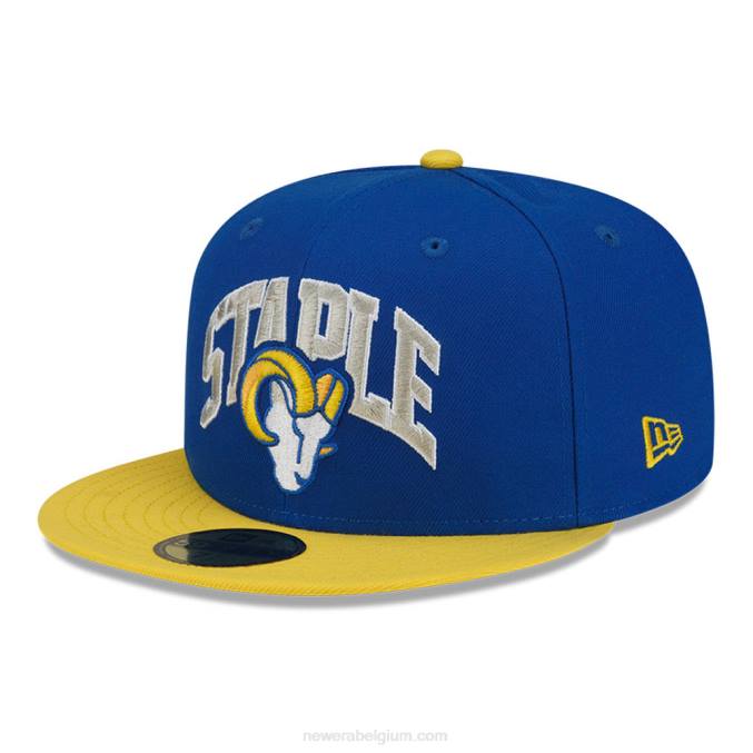 New Era la rams x nietje blauwe 59fifty getailleerde pet BT24299