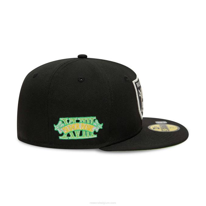 New Era las vegas raiders citrus pop zwart 59fifty getailleerde pet BT24463