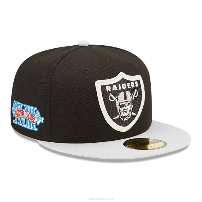 New Era las vegas raiders ne letterman zwarte 59fifty getailleerde pet BT24768