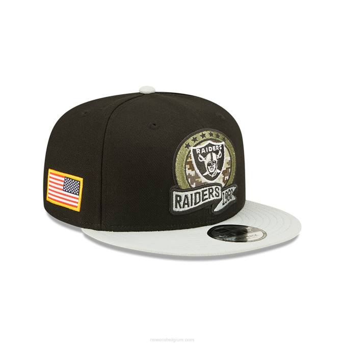 New Era las vegas raiders nfl salute to service zwarte 9fifty snapback cap BT242051