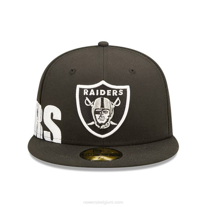 New Era las vegas raiders nfl side split zwarte 59fifty fitted cap BT241326