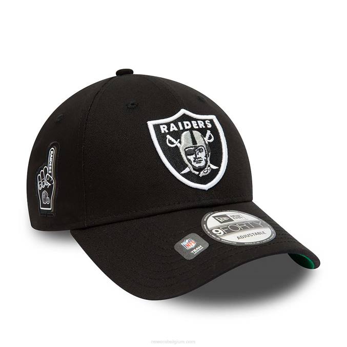 New Era las vegas raiders team side patch zwarte 9forty verstelbare pet BT241778