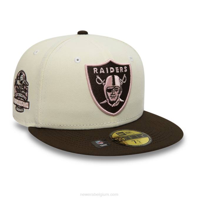 New Era las vegas raiders witte 59fifty getailleerde pet BT24846