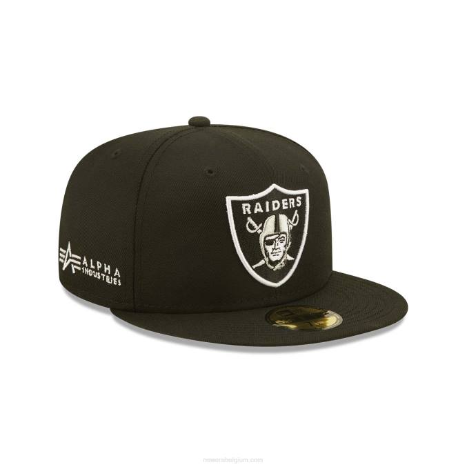 New Era las vegas raiders x alpha industries zwarte 59fifty getailleerde pet BT24424