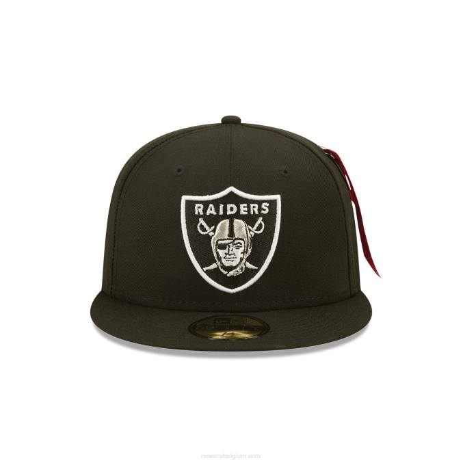 New Era las vegas raiders x alpha industries zwarte 59fifty getailleerde pet BT24424