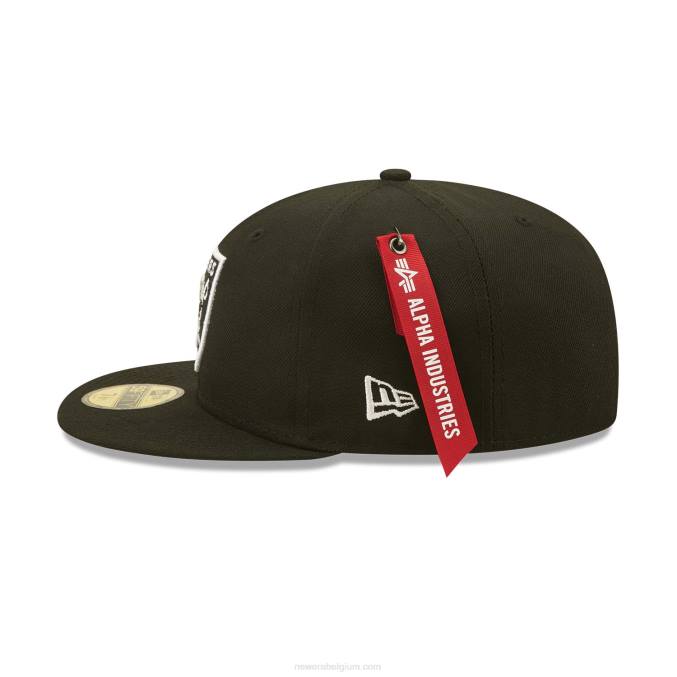 New Era las vegas raiders x alpha industries zwarte 59fifty getailleerde pet BT24424