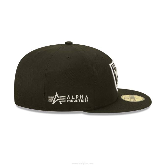 New Era las vegas raiders x alpha industries zwarte 59fifty getailleerde pet BT24424