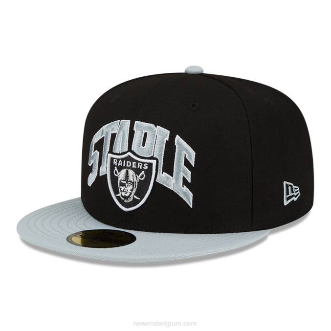 New Era las vegas raiders x nietje zwarte 59fifty getailleerde pet BT24237