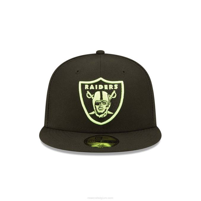 New Era las vegas raiders zomer pop zwarte 59fifty getailleerde pet BT241151