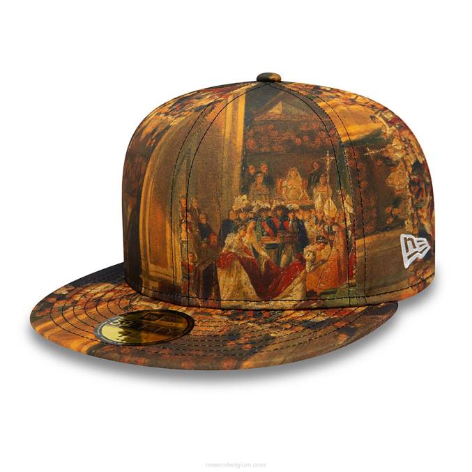 New Era le louvre all over print bruine 59fifty getailleerde pet BT24800