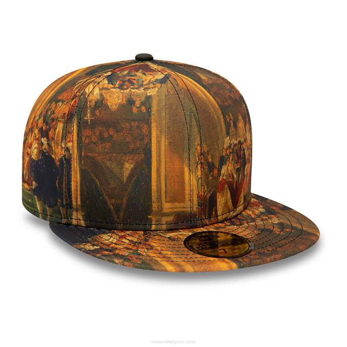 New Era le louvre all over print bruine 59fifty getailleerde pet BT24800