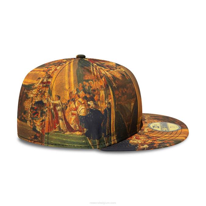 New Era le louvre all over print bruine 59fifty getailleerde pet BT24800