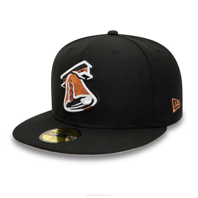 New Era lehigh valley ironpigs milb zwart 59fifty getailleerde pet BT24335