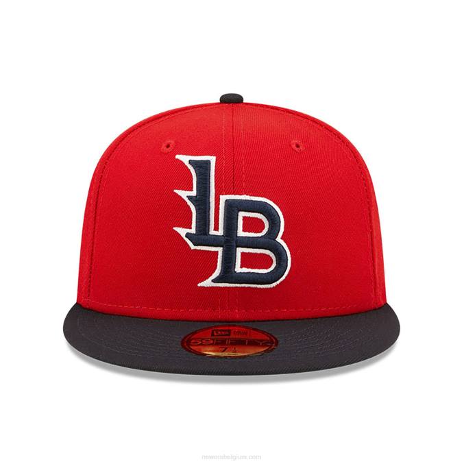 New Era louisville vleermuizen milb rood 59fifty getailleerde pet BT24802
