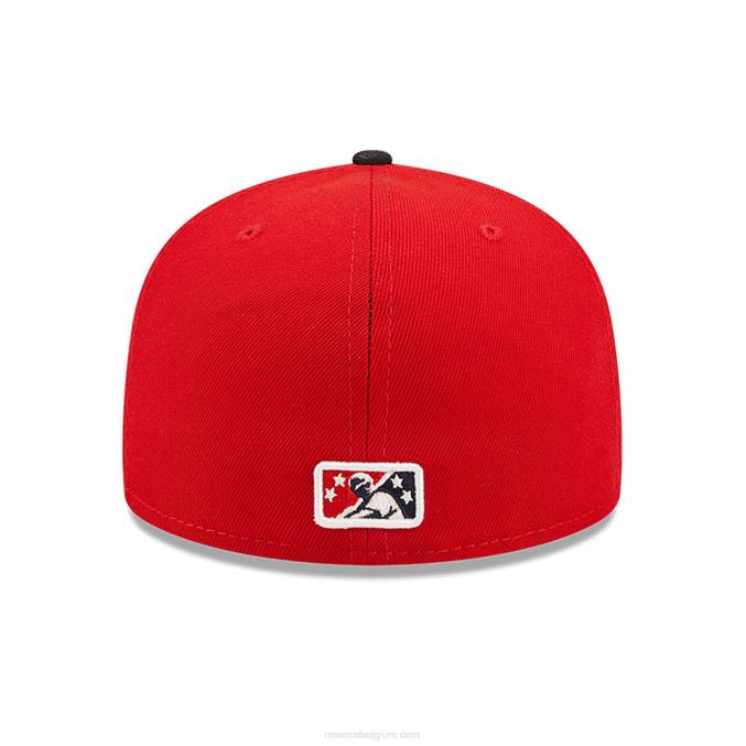 New Era louisville vleermuizen milb rood 59fifty getailleerde pet BT24802