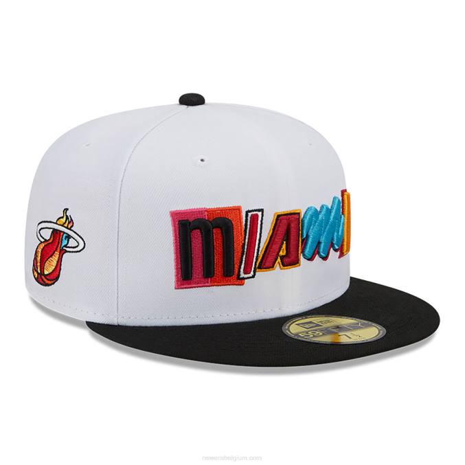 New Era miami heat authentics city edition witte 59fifty getailleerde pet BT241001