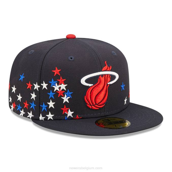 New Era miami heat nba americana marine 59fifty getailleerde pet BT24790