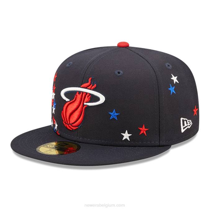 New Era miami heat nba americana marine 59fifty getailleerde pet BT24790