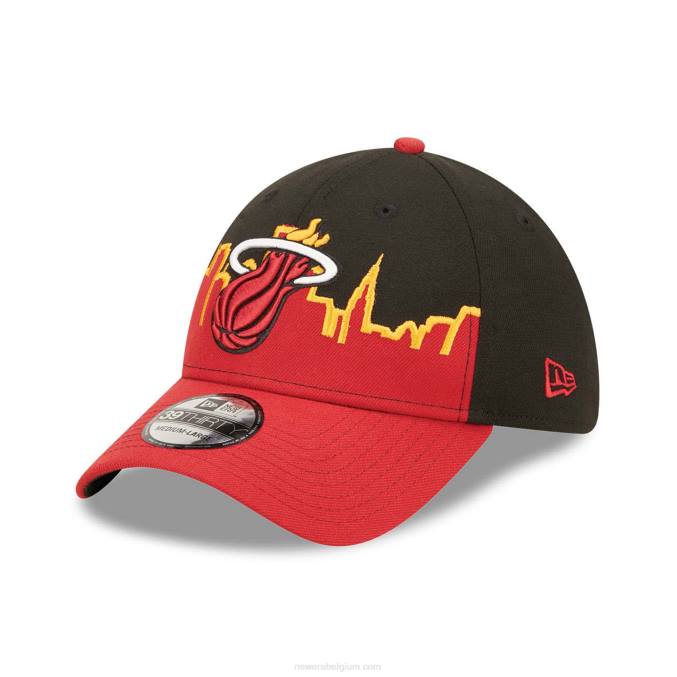 New Era miami heat nba tip off 2022 zwarte 39thirty stretch fit pet BT242202