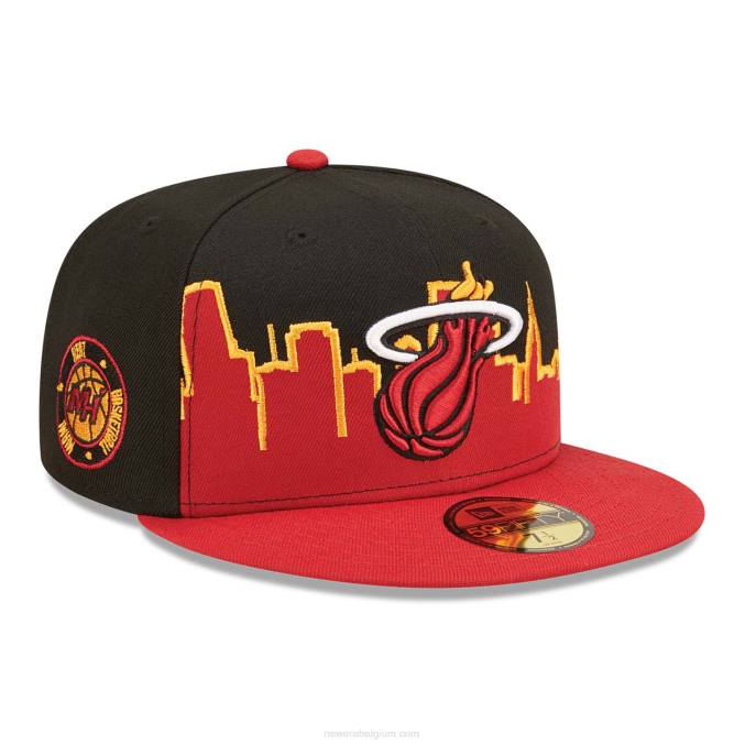 New Era miami heat nba tip off 2022 zwarte 59fifty getailleerde pet BT2436
