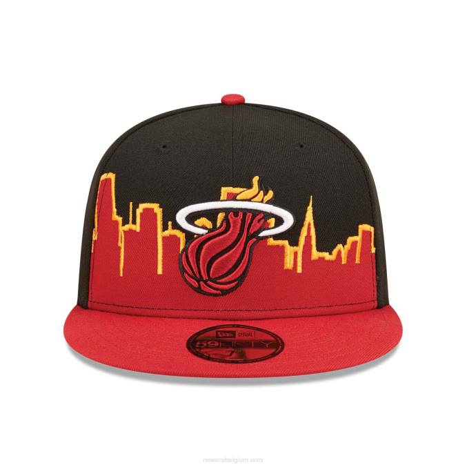 New Era miami heat nba tip off 2022 zwarte 59fifty getailleerde pet BT2436