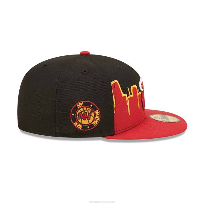 New Era miami heat nba tip off 2022 zwarte 59fifty getailleerde pet BT2436